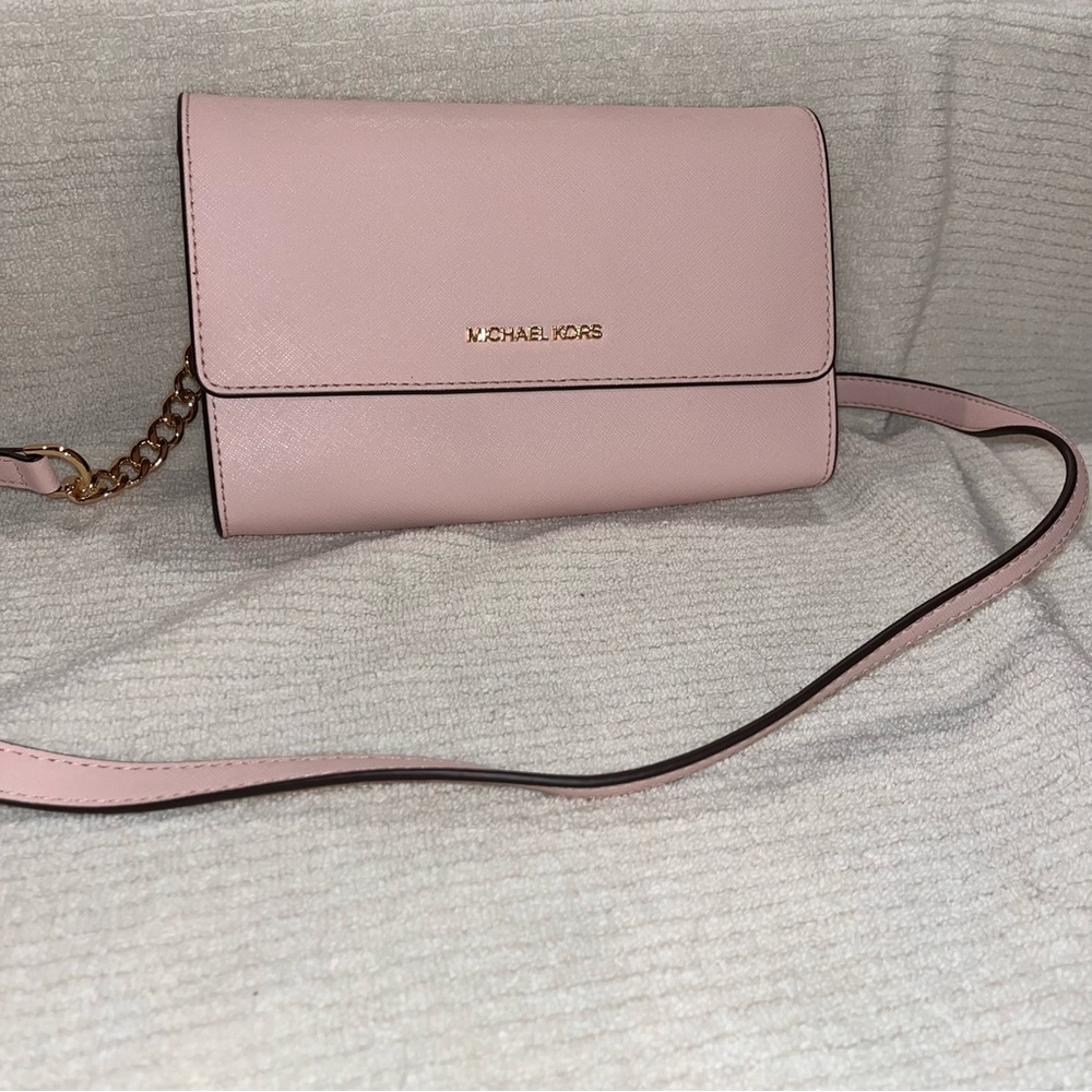 Michael Kors Blush Crossbody Bag with Gold Chain